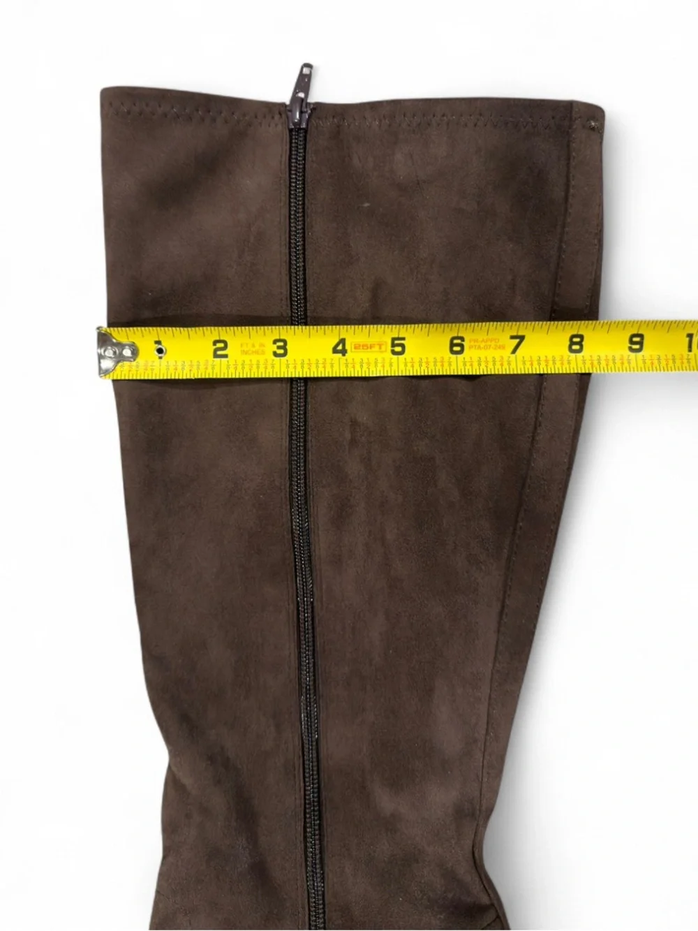 Faux Brown Suede Knee-High Block Heel Boots Size Size US 12 Women’s (Wide) [NWT]
